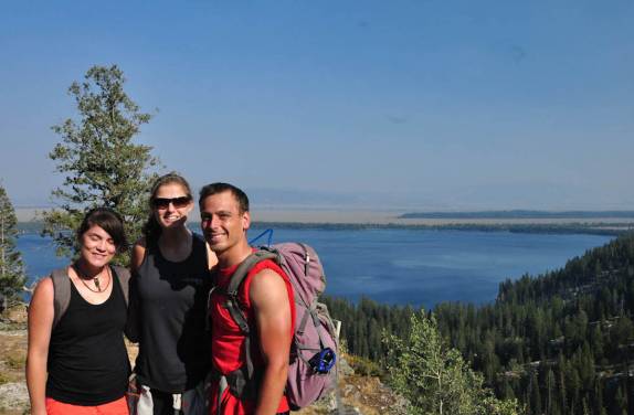 Nossos companheiros no final da trilha pelo Grand Teton National Park, no Wyoming, nos Estados Unidos